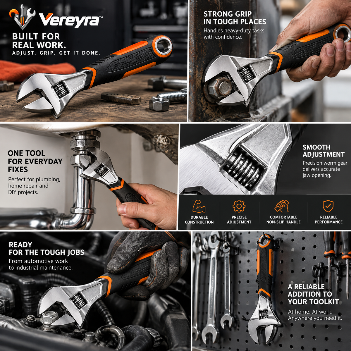 Vereyra™ Compact Adjustable Wrench for Home, Garage & Utility Use lifestyle