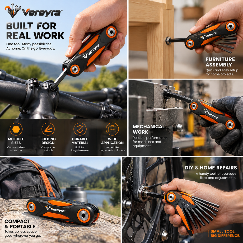 Vereyra™ Folding Hex Key Set for Furniture, Bikes & Equipment lifestyle