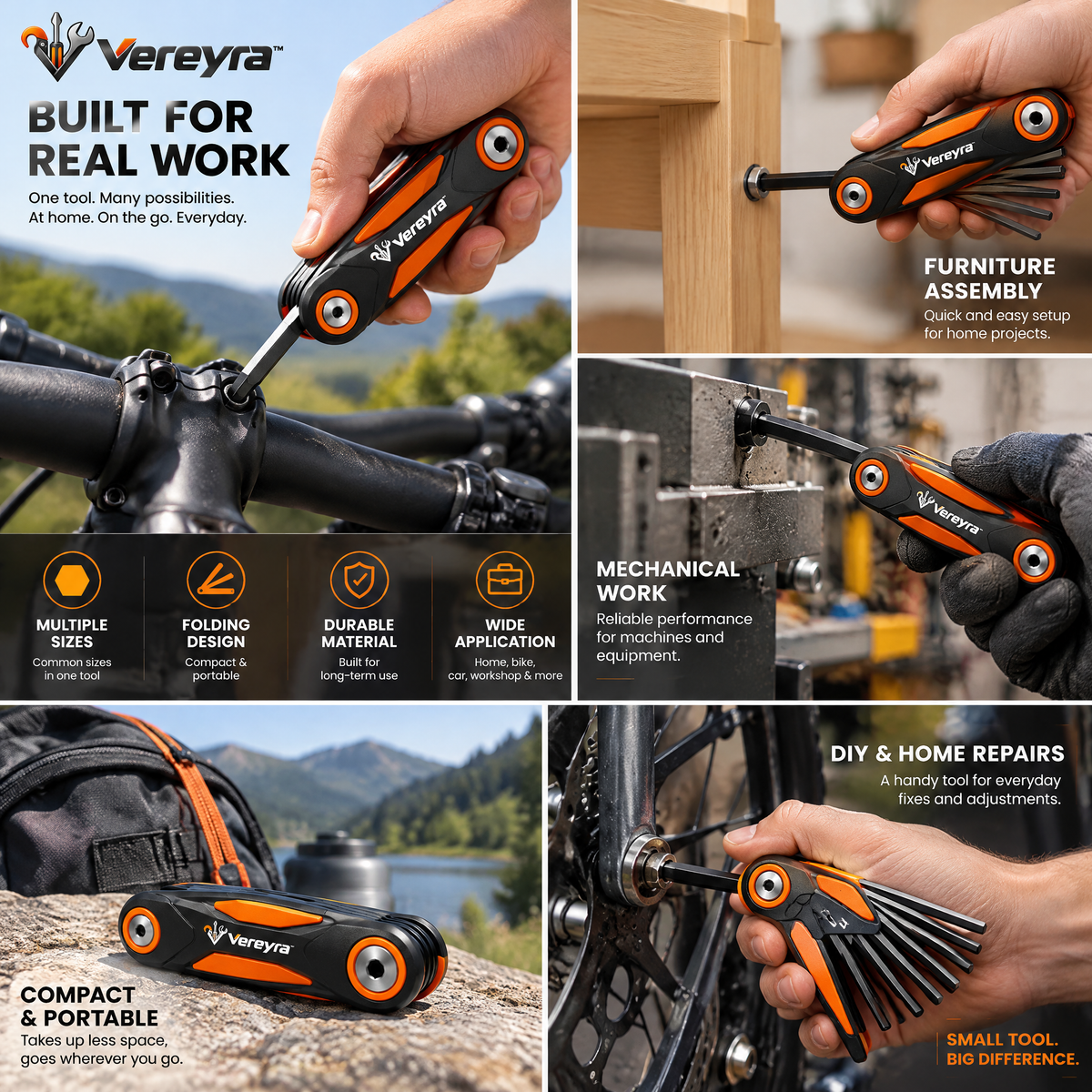 Vereyra™ Folding Hex Key Set for Furniture, Bikes & Equipment lifestyle