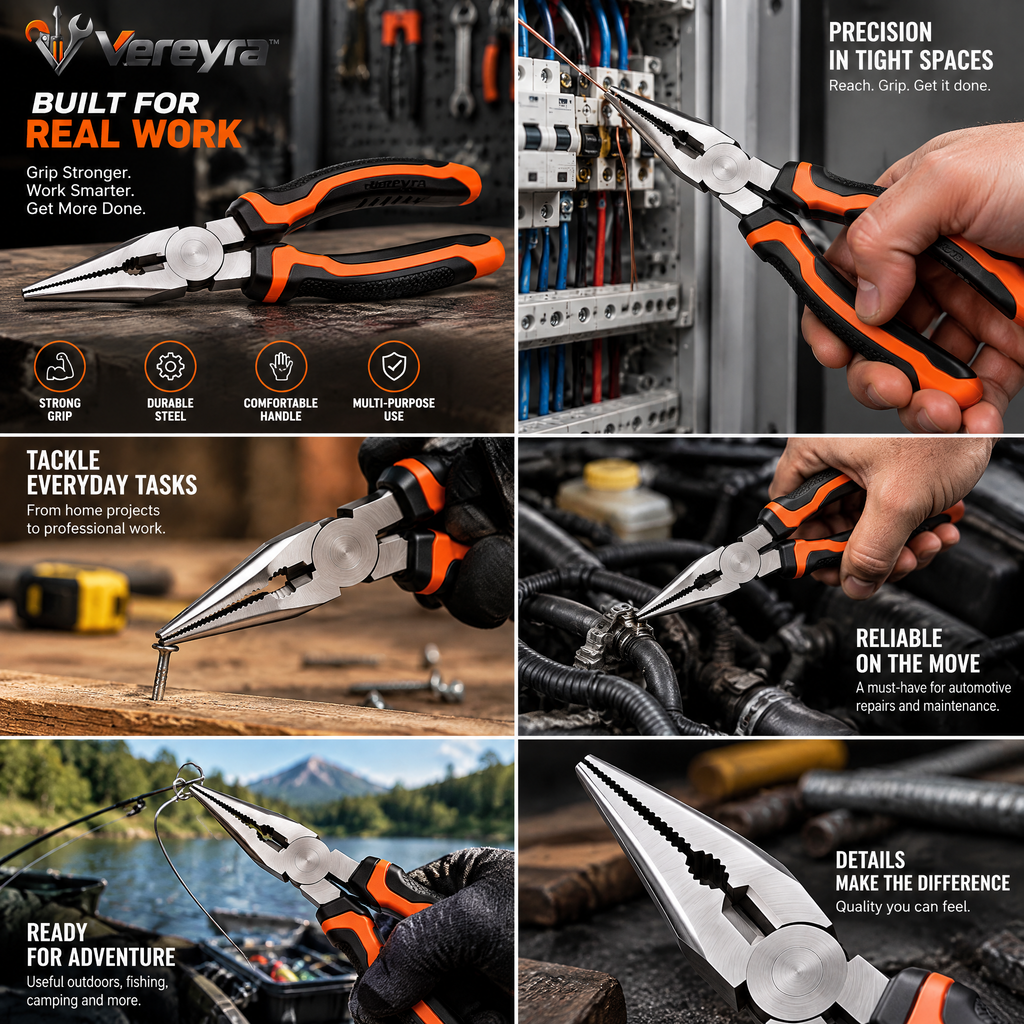 Vereyra™ Precision Long-Nose Pliers for Gripping, Bending & Detail Work lifestyle