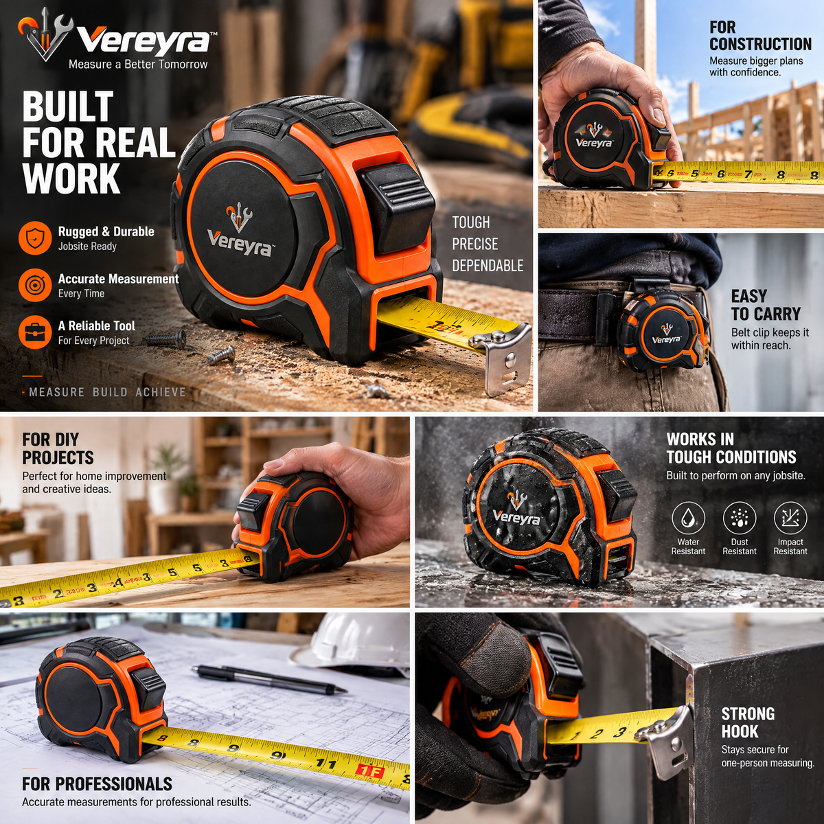 Vereyra™ Retractable Tape Measure for Home Projects & Everyday Measuring lifestyle