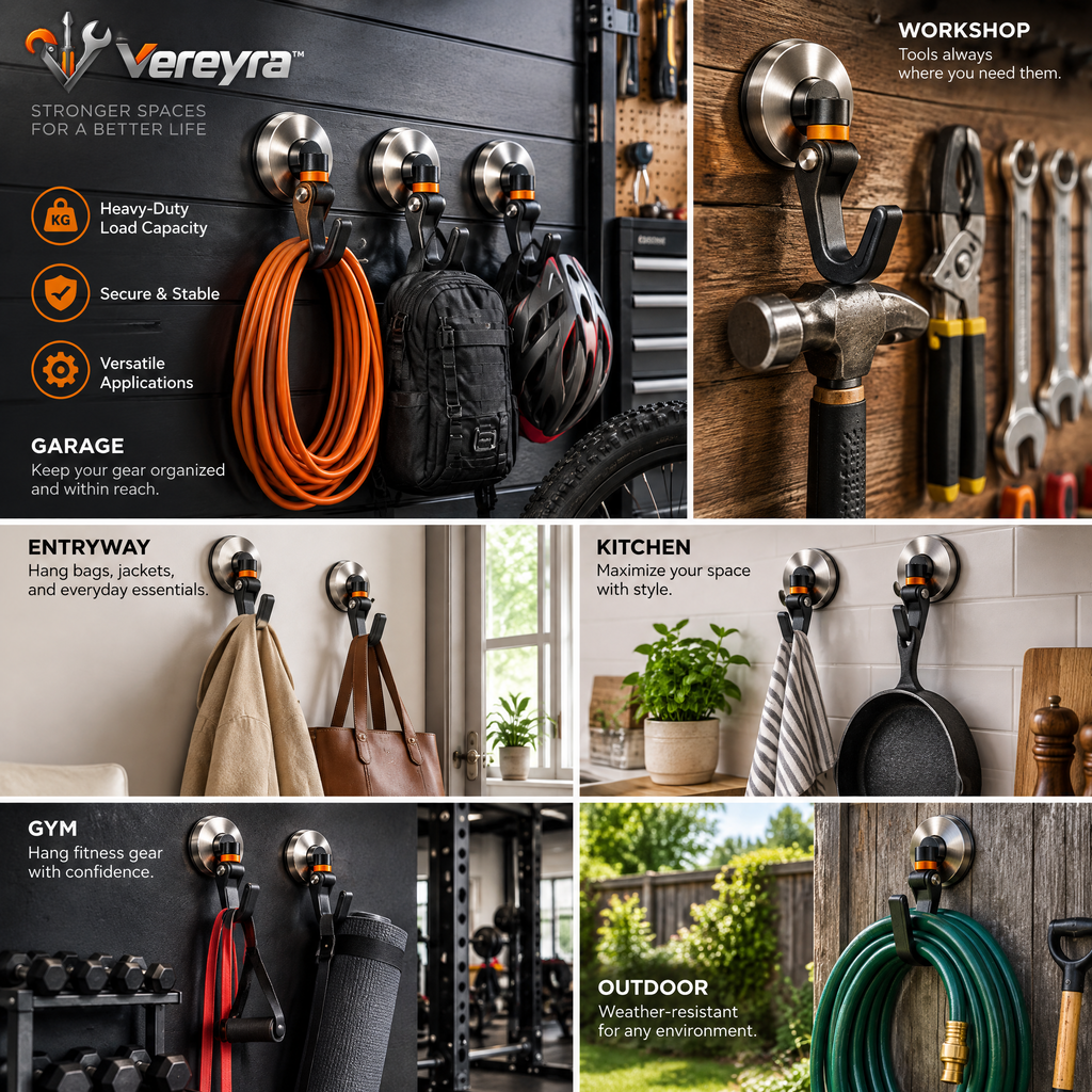 Vereyra™ Magnetic Swivel Hook Set for Metal Storage & Flexible Organization lifestyle