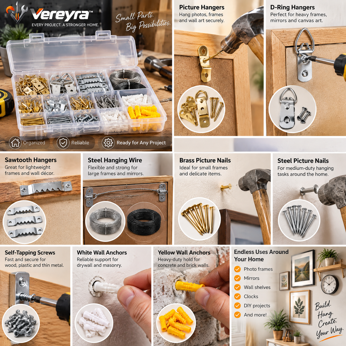 Vereyra™ Picture Hanging Hardware Kit for Frames, Art & Wall Décor lifestyle