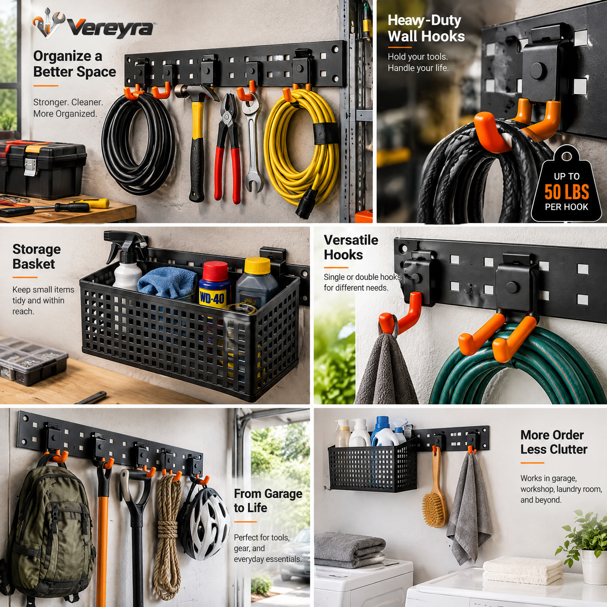 Vereyra™ Modular Pegboard Tool Holder Set for Workshop Organization lifestyle