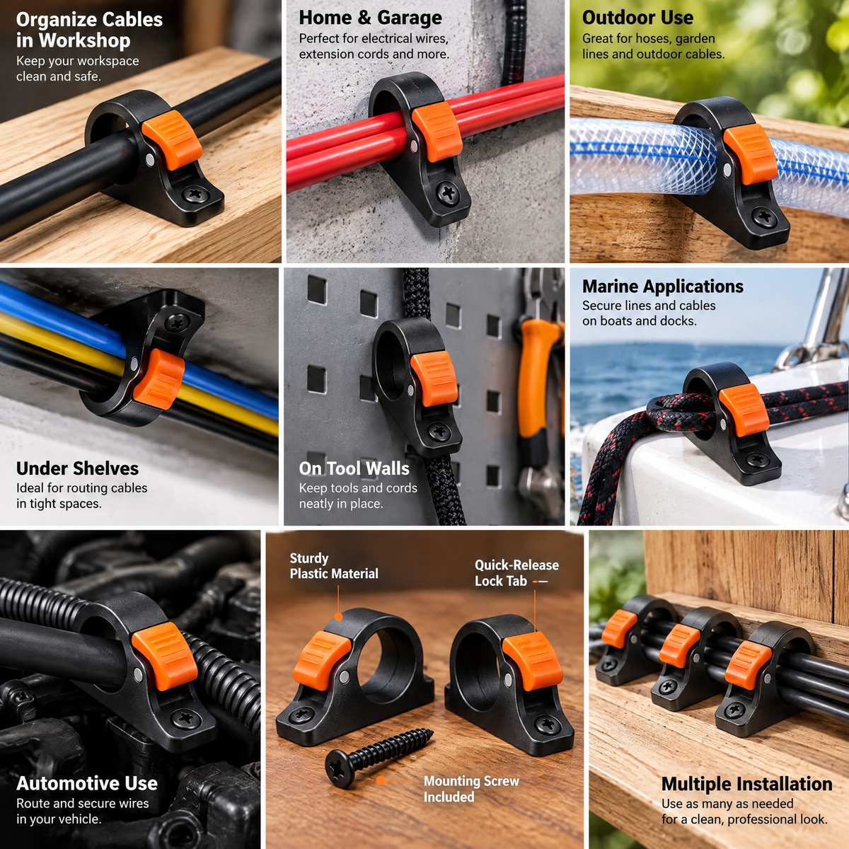Vereyra™ Reusable Screw-Mount Cable Clamp Set for Neat, Secure Routing lifestyle