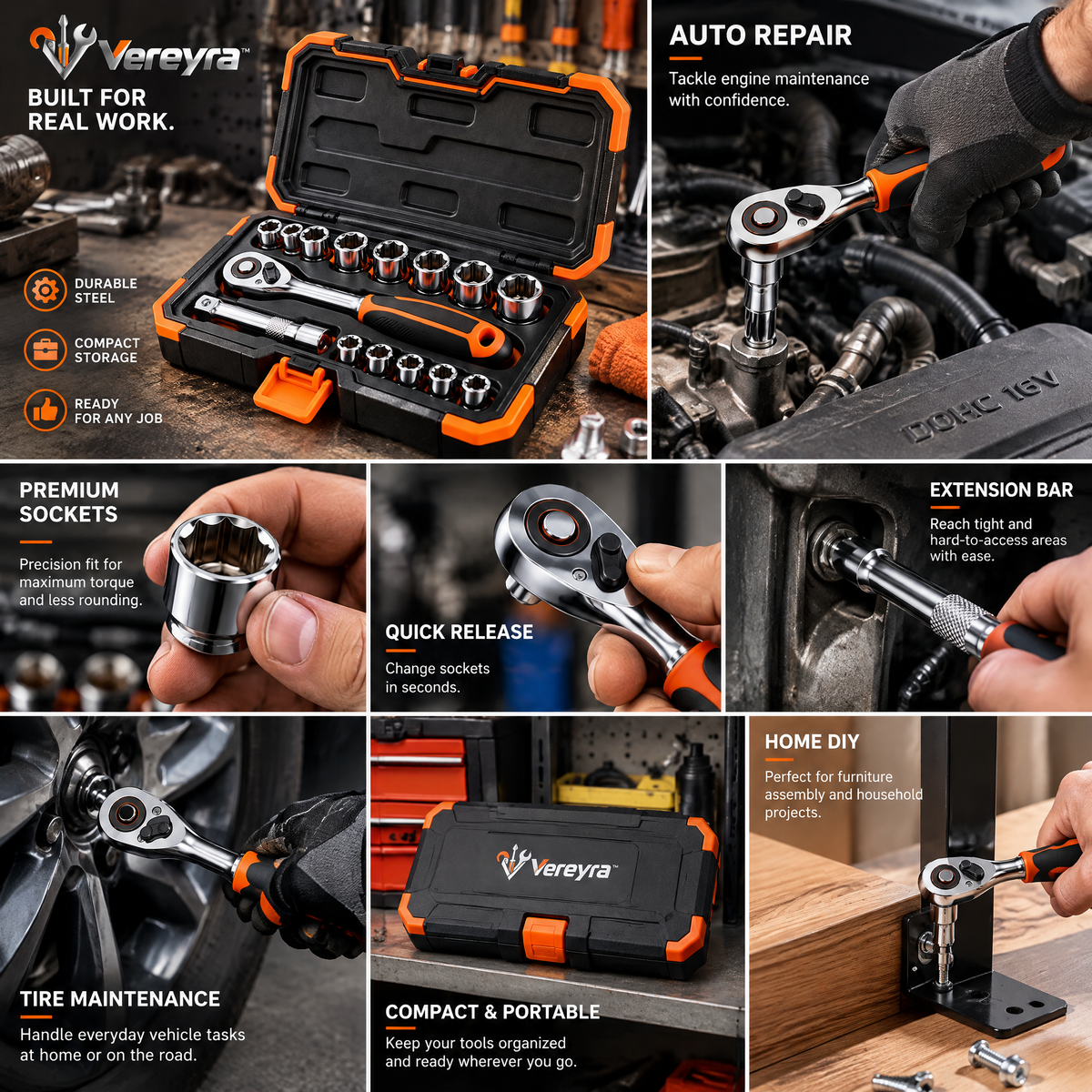 Vereyra™ Mini Socket Wrench Set for Compact Household Maintenance lifestyle