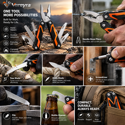 Vereyra™ Folding Multi-Tool for Everyday Tasks, Travel & Outdoor Kits lifestyle